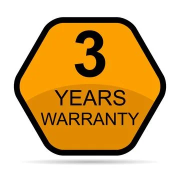 Three years warranty shadow icon, badge seal guarantee certificate customer s Stock Illustration