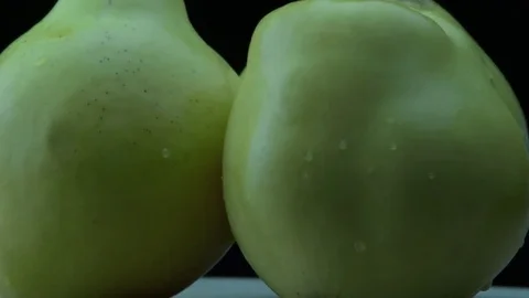 Three yelloe quinces Video stock 84675883