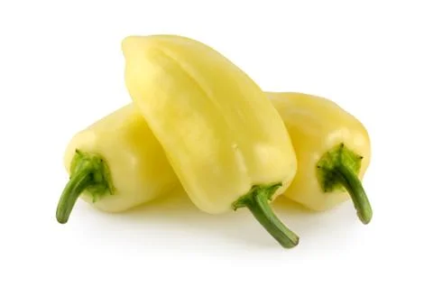 Three yellow bell pepper Stock Photos