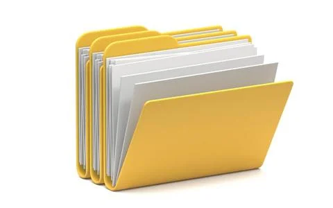 Three Yellow folders icon opened 3D Three Yellow folders icon opened 3D re... Stock-Fotos