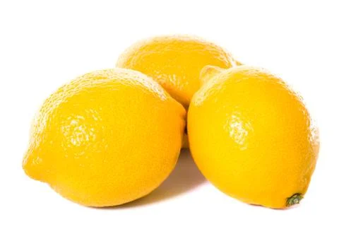 Three yellow lemons Stock Photos