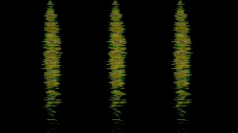 Three yellow lights are shining in the dark with a black background Stock Footage 298247691