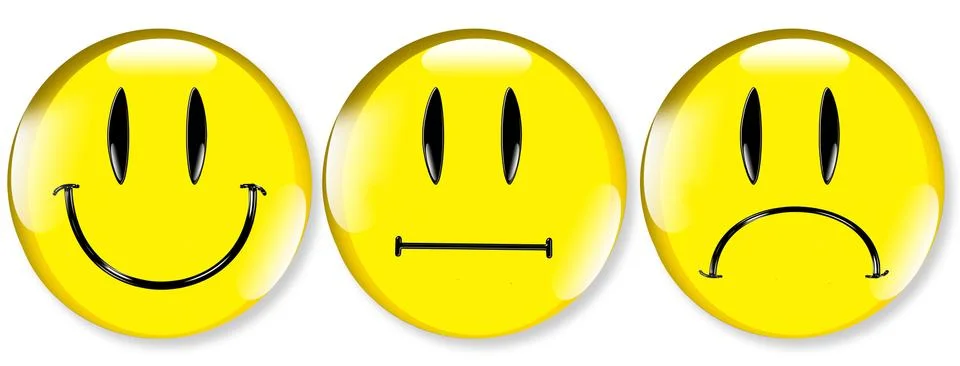 Three yellow smiley Stock Illustration