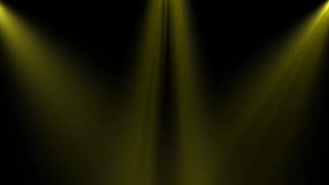 Three Yellow Top Corner Spot  Bright Light Stage Animation on Black Stock Footage 301581235