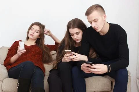 Three young friends Stock Photos