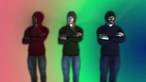 Three young men in sweartshirts Stock Footage 69849872