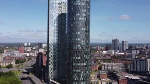 Three60 tower Manchester completed 27th May 2024 Stock Footage 277993749