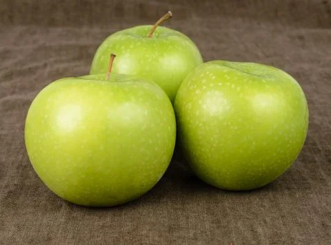 Threee Granny Smith Apples Stock Photos