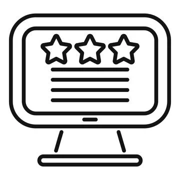 Threestar rating display on computer screen icon 스톡 일러스트