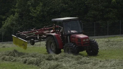 Threshing Machine in a Field Video stock 76980118