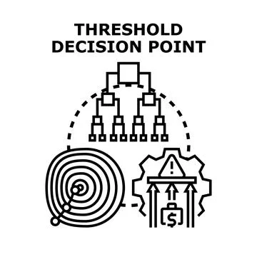 Threshold decision point for business strategy process Stock Illustration