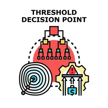 Threshold decision point for business strategy process Stock Illustration