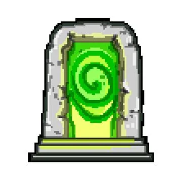 Threshold magic door portal pixel art vector illustration Stock Illustration