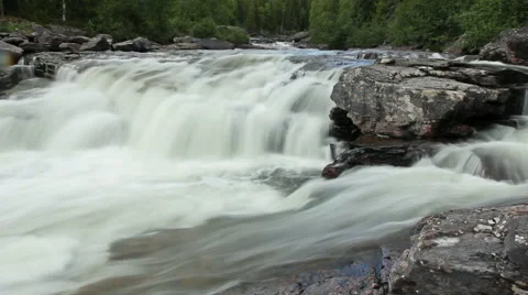 Threshold on a mountain river. Stock-Footage 43151487