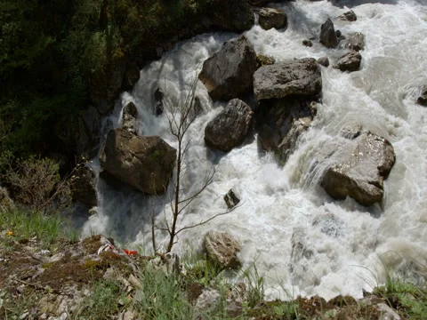 Threshold of the mountain river Stock Footage 71951641