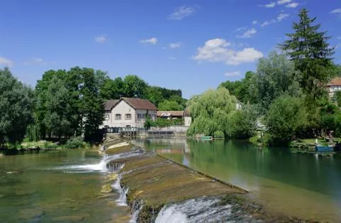 Threshold on the river Stock Photos