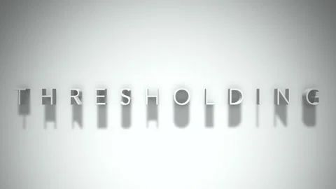 Thresholding 3D title animation with shadows on a white background Stock Footage 298004610