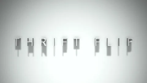 Thrift flip 3D title animation with shadows on a white background Stock Footage 296992214