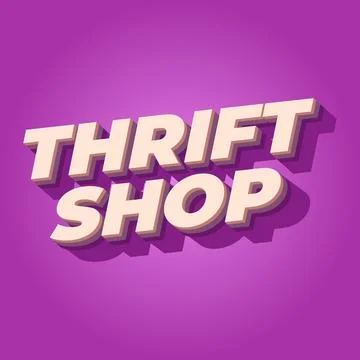 Thrift shop. Text effect in bold fonts with 3D style, good for social media.. Stock-Illustration
