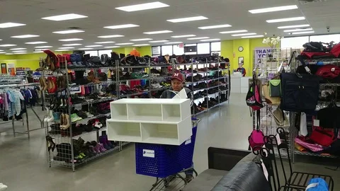 Thrift Store Interior - Good Will Store Stock Footage 100858274