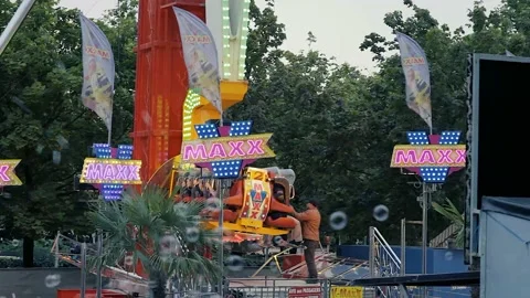 Thrill Carousel Turning Stock Footage 171000524