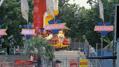 Thrill Carousel Turning Stock Footage 171000526