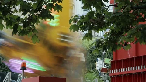Thrill Carousel Turning Stock Footage 171001066