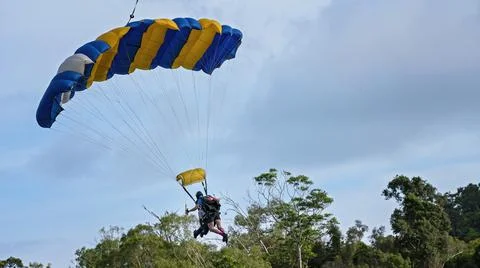 The Thrill Of Tandem Skydiving Stock Photos