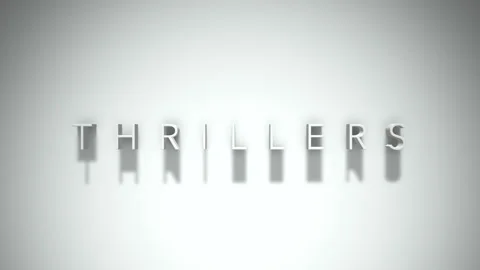 Thrillers 3D title animation with shadows on a white background Stock Footage 297672559
