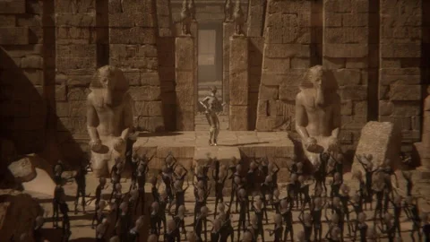 Thrilling alien crowd as the mummy queen delivers a live show Stock Footage 293672107