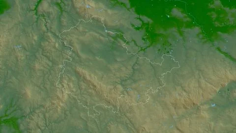 Thringen, Germany. Colored shader data with lakes and rivers Illustrazione stock