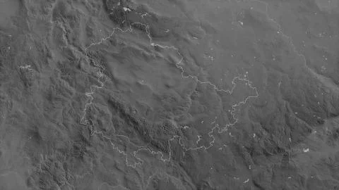 Thringen, Germany. Grayscaled map with lakes and rivers 스톡 일러스트