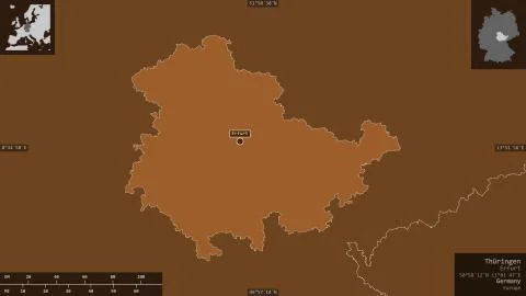 Thringen, Germany. Patterned solids with lakes and rivers Illustrazione stock