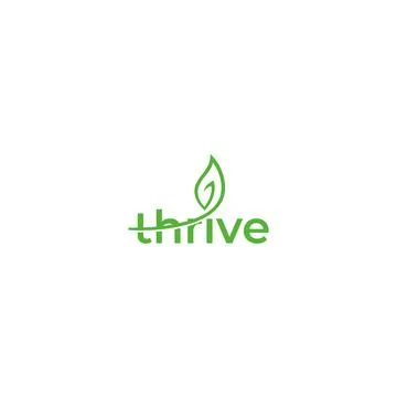 Thrive, fast grow, leaf. Vector logo icon template Stock Illustration