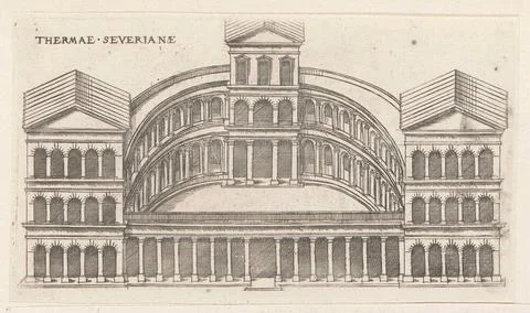 Thrms Van Septimius Severus; Thermae severianae; Livre these edifics antiq... Stock Photos