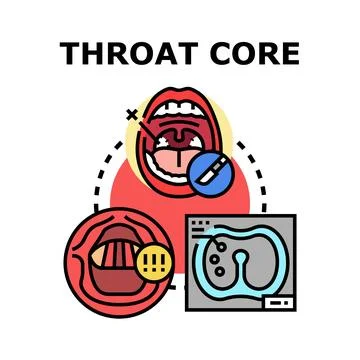Throat core examination concept vector illustration Stock Illustration