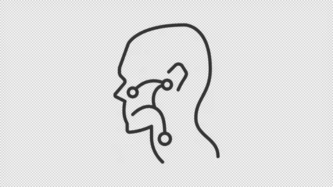 Throat disease types line animation set Stock Footage 318067366