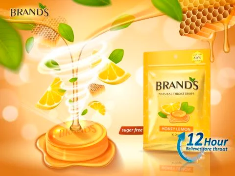 Throat drops ad イラスト素材
