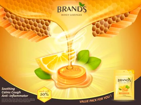 Throat drops ad イラスト素材