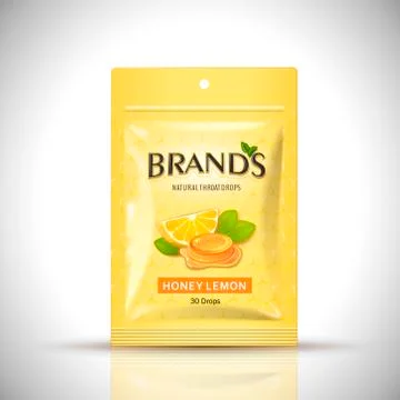 Throat drops package design 스톡 일러스트
