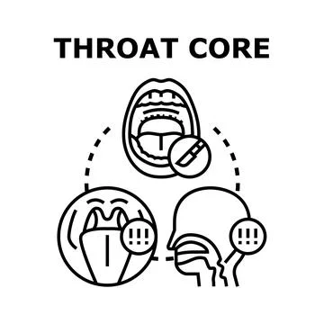 Throat health and tonsil problem medical concept Stock Illustration