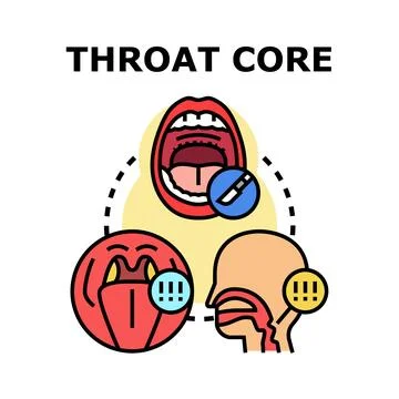 Throat health and tonsil problem medical concept Stock Illustration