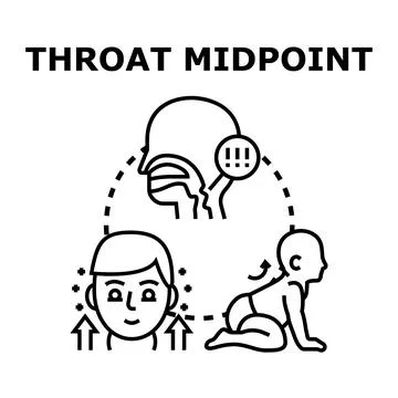 Throat midpoint development concept in a human body イラスト素材