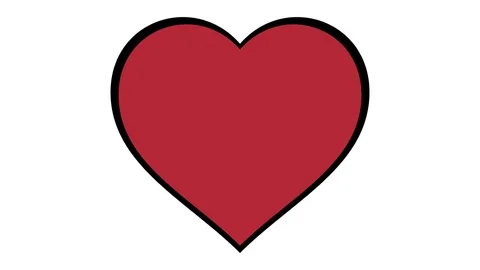 Throbbing love heart beating animation black and red Video stock 76992133