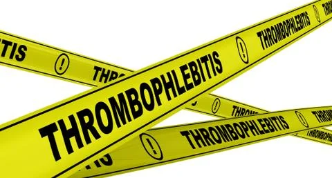 Thrombophlebitis. Yellow warning tapes Illustration