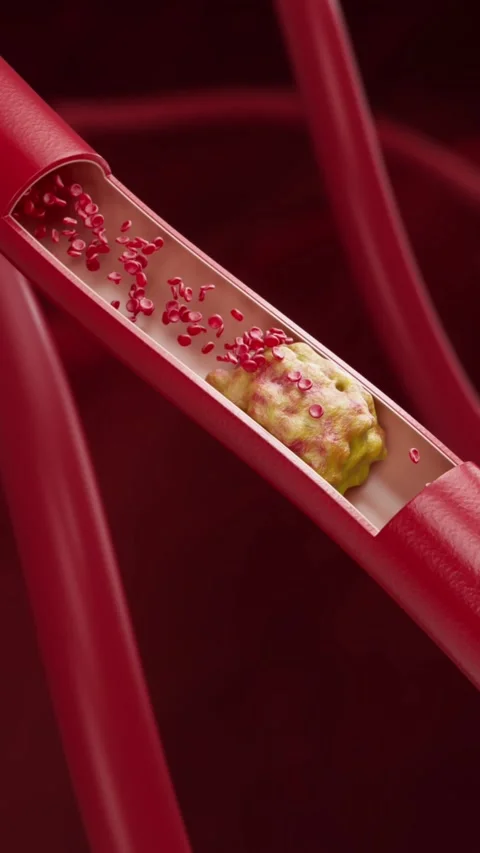 Thrombus, plaques, and vascular waste block vessels. Vidéo 344102826