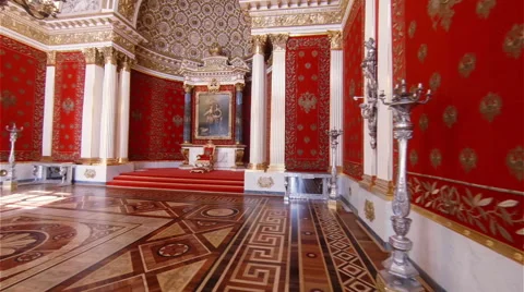 The throne of the emperor in State Hermitage Museum of St. Petersburg. 스톡 동영상 50129145