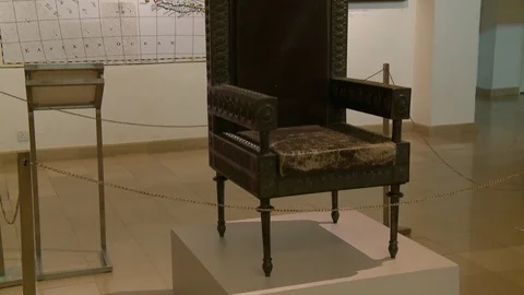 Throne In Front Of Map On Wall Stock Footage 115138253