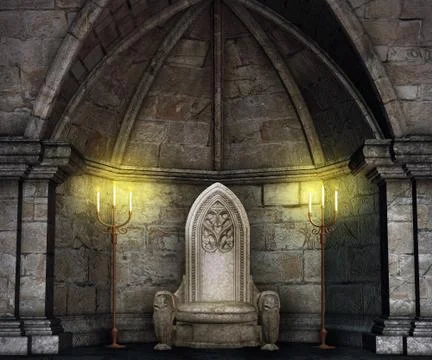 Throne hall castle backdrop 스톡 일러스트
