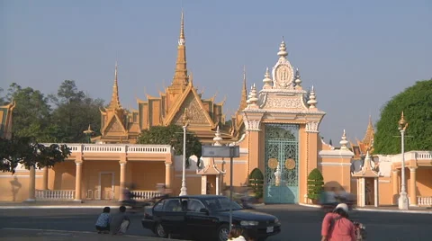 Throne Hall at the Royal Palace complex in Phnom Penh, Cambodia Stock Footage 51713976
